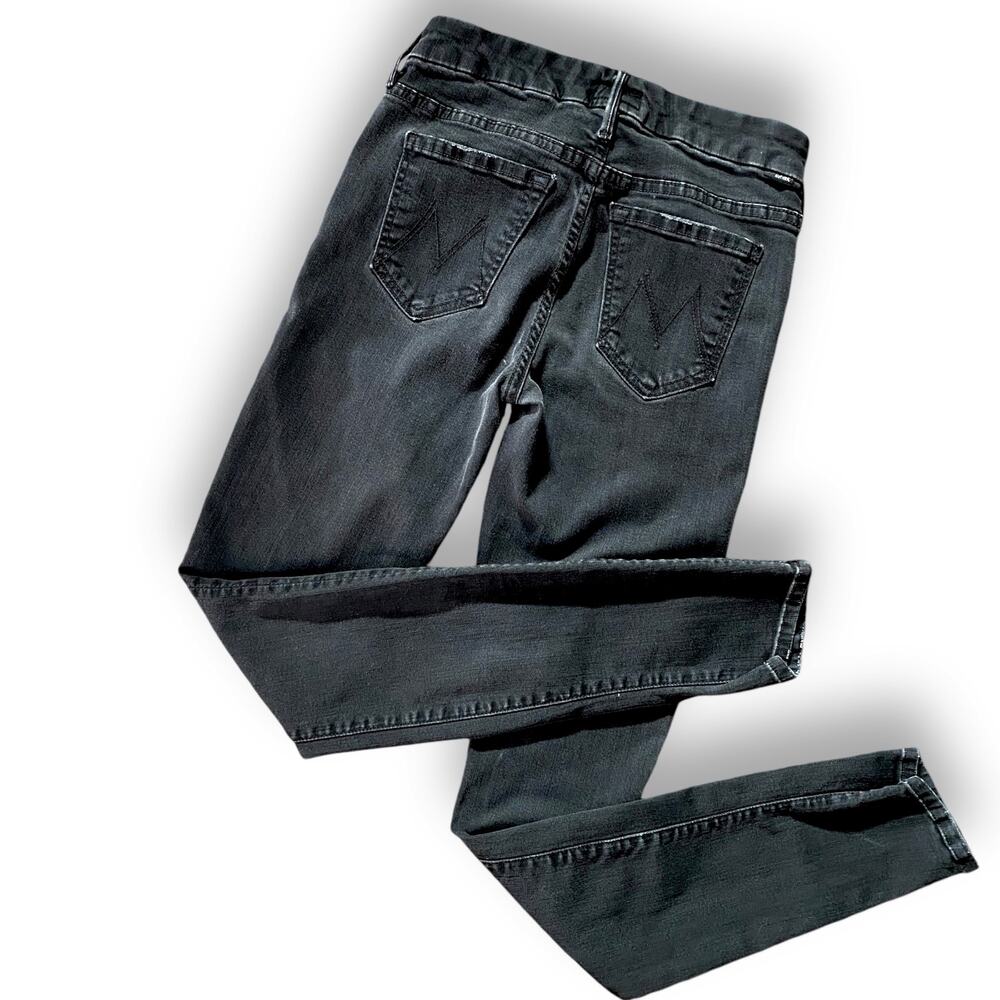 Mother Denim Mid Rise Skinny Jeans The Looker Not Guilty Faded Black Wash Sz 25